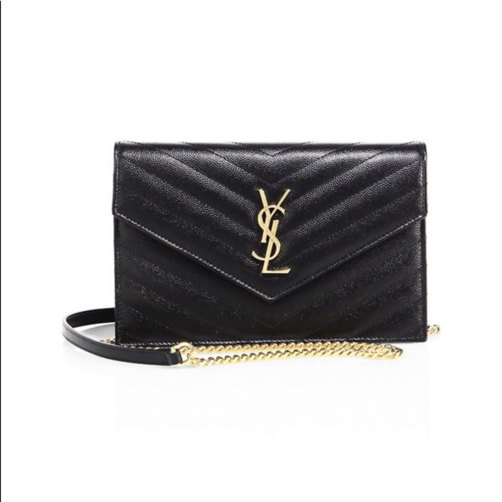 YSL Small Monogram Matelassé Leather Wallet-On-Chain